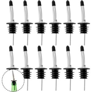 12pcs Stainless Steel Wine Bottle Stopper Liquor Bottle Pourer Stopper Dispenser with Cap Stopper Barware Bar Kitchen Accessorie