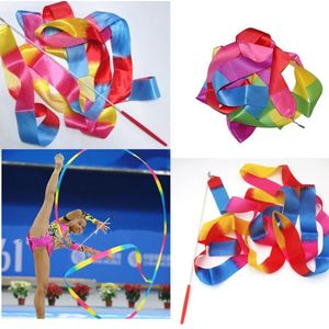 Nieuw Dans Lint Gym Ritmische Gymnastiek Staaf Art Ballet Twirling Stok 4 M