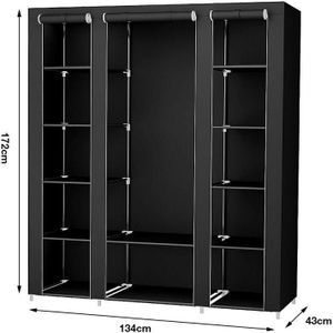 Garderobe Kast Moderne Slaapkamer Meubilair Slaapzaal Stofdicht Kleding Opslag Vouwen Kleding Kast 172X134X43 Hwc