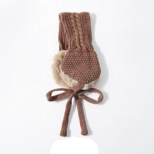 Kids Vintage Wol Oor Covers Leuke Stropdas Warm Knit Herfst Winter Meisjes Hoofd Dragen Accessoires Effen Kleur met Bal Oorbeschermers