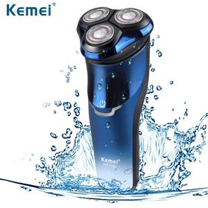 Kemei KM-7350 Waterdicht Roterende Drijvende Triple Blade Elektrische Mannen Oplaadbare Scheerapparaat