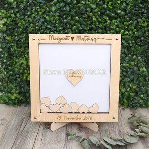 Houten Bruiloft Klassieke Gastenboek, Elegante Box, box met Harten, Gastenboek Alternatief, bruiloft Gastenboek.