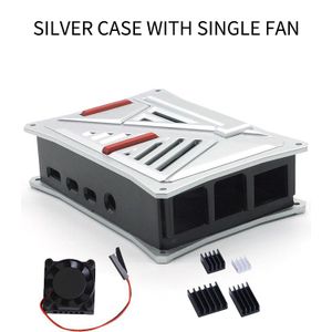 Raspberry Pi Abs Case Plastic Cover Shell Enkele Dual Koelventilator Grijs Zilver Voor Raspberry Pi 4 B Model Raspberri pi Gevallen