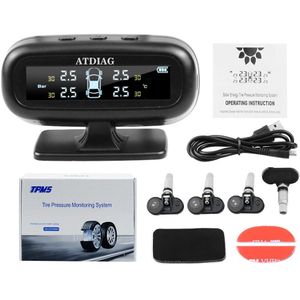Atdiag Tpms Usb Solar Opladen Bar Psi C 'Display Bandenspanning Alarm Tool Digitale Tyre Air Monitoring Systeem