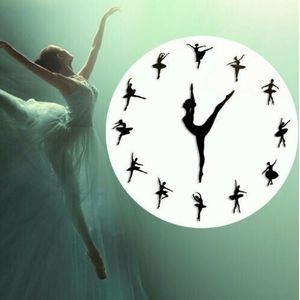 3D Luxe Diy Ballerina Dans Wandklokken Home Decor Stickers Kunst Wandklok