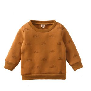 2022 Baby Kinderen Lange Mouwen Trui Ronde Hals Leuke Zon Patroon Gedrukt Tops Voor Jongens Meisjes
