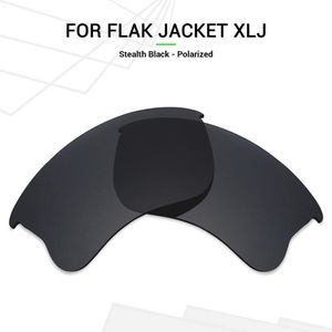 MRIJ GEPOLARISEERDE Vervanging Lenzen voor Oakley Flak Jacket XLJ Zonnebril Stealth Zwart
