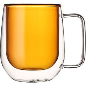 Kleur Innerlijke Glazen Dubbele Cup Hoge Borosilicaatglas Koffie Beker Transparant Water Cup Koffie Mokken Glas Thee Beker Bier Mok