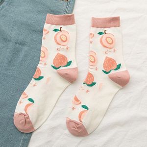 1 Paar Leuke Avocado Aardbei Banaan Fruit Medium Kousen Grappige Japanse Zoete Stijl Sokken Casual Kawaii Meisje Sokken