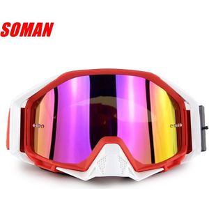 Casco Moto Goggles Lens Helm Motorfiets Winddicht Motocross Goggles Motorhelm Glazen Soman SM13