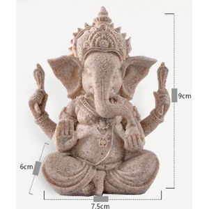 Zandsteen Hindoe Olifant Standbeeld Ganesha Boeddha Sculptuur Beeldje Home Decor