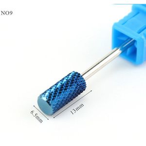 11 soort Blauw Tungsten Carbide Burr Nano Coating Nail Boor Rotary Nagelvijlen voor Manicure Elektrische Nagel Boor Accessoires