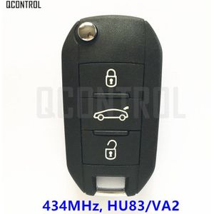 QCONTROL Auto Afstandsbediening Sleutel voor Peugeot 208 301 308 3008 408 4008 508 5008 Hella 434MHz HU83 of VA2 Blade