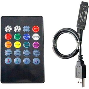 5-24V Usb Led Verlichting Controller Ir Rf Afstandsbediening Rgb Controller 17-24 Key Music Led Controller adresseerbare Licht Tape