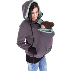 Multi-functionele moeder kangoeroe trui Vrouwen kapmantel nemen Baby Voor Herfst en Winter Moederschap hoodie