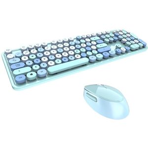 Bluetooth Toetsenbord Usb Draadloze Gemengde Kleur Ronde Keycap Plastic Panel Mobiele Telefoon Toetsenbord Afneembare Key Cap