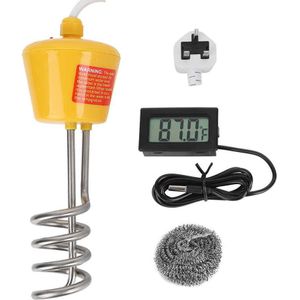 2M Elektrische Water Verwarming Staaf Drijvende Elektrische Onderdompeling Boiler Met Temperatuur Tester Geel Uk 220-250V