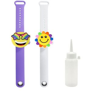 2 Stuks Leuke Eenhoorn Cartoon Polsband Hand Dispenser Draagbare Handdesinfecterend Sanitzer Hand Sanatizer Houder Voor Kinderen Kids
