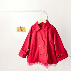 Koreaanse Stijl Mode Meisjes Mesh Patchwork Geul Jassen Lente Kids Losse Oversized 2 Kleuren Outwears Jassen
