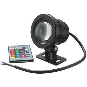 Underwater Night Led 24 Keys Remote Controlled 10W RGB Submersible Light Operated Lamp Pond Pool Outdoor Vase Garden Boat Light