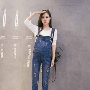 Zwangere vrouwen jeans bib broek vintage Breken moederschap denim overalls jumpsuits losse casual cowboy riem broek broek Y639