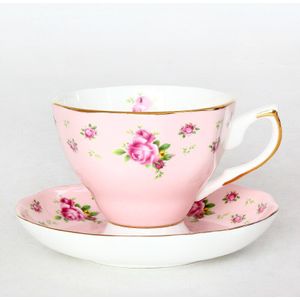 Britse Nordic Bloem Kopje Thee Bone China Rode Reizen Royal Bone China Kopje Koffie Keramische Bruiloft Tazas De Te Drinkware SX50SX