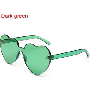 Vrouwen Mooie Hart Randloze Zonnebril Cat Eye Frame Zonnebril Tint Clear UV400 Brillen Trendy Winkelen Sunglass