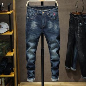 Herfst Winter Mannen Regular Fit Casual Elastische Mode Jeans Stretch Blue Denim Zachte Broek Broek Maat 28-38,831
