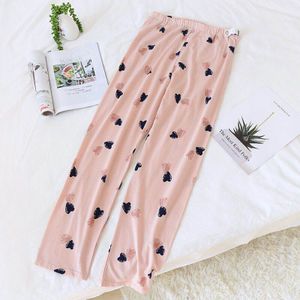 Lente Dames Vol Katoen Slaap Bodem Hart Vrouwen Gedrukt Grote Maat Losse Broek Verse Stijl Femme Homewear Broek