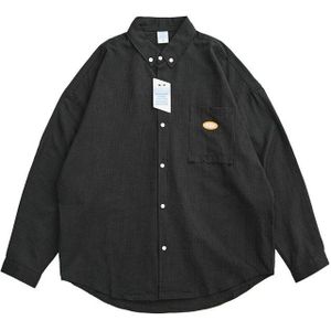 Inflatie Mannen Gestreepte Shirts Streetwear Man Zwart Oversized Shirt Wit Harajuku Vintage Lange Mouwen Casual Shirt Mannen 2106W