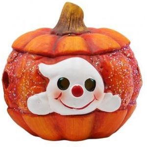 Halloween Pompoen Heks Led Nachtlampje Keramische Bureau Model Home Garden Party Decor