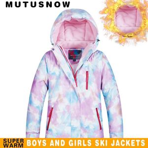 Kids Ski Jas Meisjes Winter Merken Waterdicht Winddicht Dikker Warmte-30 Graden Jas Snowboard Sneeuw Jas