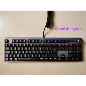 Wired Gaming Mechanische Toetsenbord Met 104 Toetsen, Gemengde Backlight, zwart En Grijs Met Multifunctionele Knoppen Frans/Us Layout/ES-RS