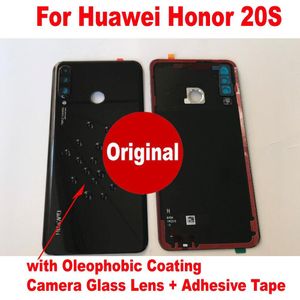 Originele Terug Battery Cover Behuizing Deur Met Plakband Achter Case Voor Huawei Honor 20S Deksel + Camera Frame glas Lens + Flash