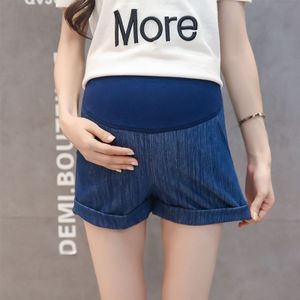 Zwart/Blauw Zwangere Vrouw Buik Denim Korte Broek Mode Moederschap Buik Shorts Met Zakken Korte Zwangerschap jeans
