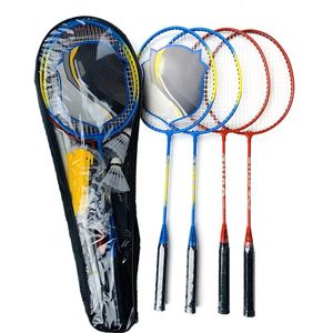 1 Set Professionele Badminton Kit 4 Stuks Rackets + 2 Stuks Shuttle + Draagtas Indoor Outdoor Casual Play Game sport Accessoires