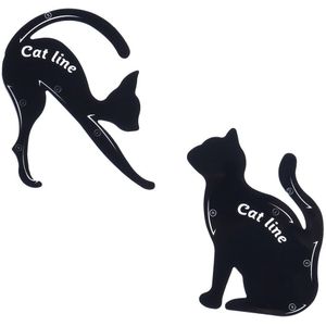 2 Stks/set Eye Liner Make-Cat Eye Eyeliner Stencil Modellen Wenkbrauw Ogen Liner Template Shaper Tool