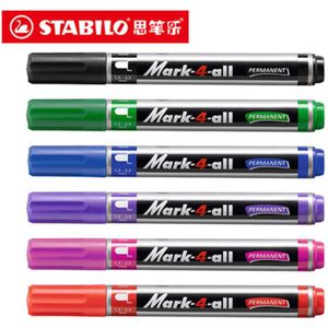 6 Stks/partij Stabilo 651 Marker Pen Ronde Kop Milieu Inkt Nontoxic Heldere Kleur Olie Mark Pen