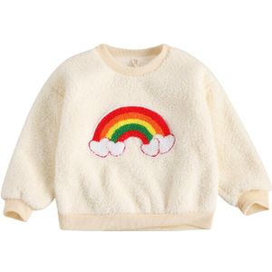 Baby Meisje Hoodies Trui Herfst En Winter Regenboog Patroon Lange Mouwen Ronde Hals Sweatshirts Mode Meisjes Sweatshirts