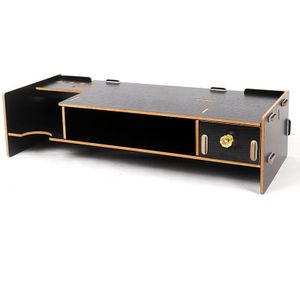 Houten Monitor Stand Riser Computer Bureau Organizer Met Toetsenbord Muis Opslag Slots Voor Kantoorbenodigdheden School Leraren
