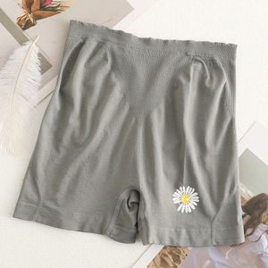 Vrouwen Zomer Veiligheid Shorts Daisy Bloem Borduren Geribbelde Ruches Lounge Broek Mode