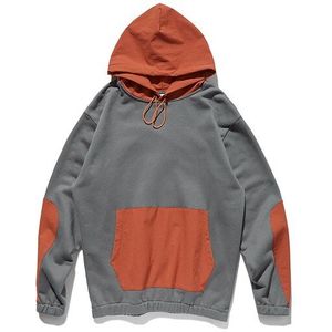 Inflatie Herfst Warme Mannen Hoodies Fw Collection Kleur Blok Hoodies Geul Patchwork Mannen Hip Hop Truien Met Pocket 9610W