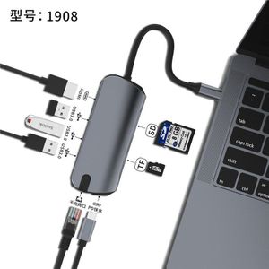 Usb C Hub Met Hdmi RJ45 Pd Lading Sd Kaartlezer USB-C Hub Type-C Splitter Voor Macbook Pro laptop Accessoires Multi Usb Hub