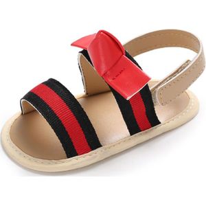 Baby Meisje Sandalen Pu Streep Klittenband Katoen Zachte Anti-Slip Zool Toevallige Peuter Baby Crib Schoenen Zomer baby Sandaal 0-18 Maanden