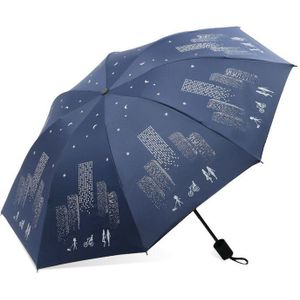 Mirage Drie Opvouwbare Paraplu Voor Vrouwen Zwarte Coating Anti-Uv Zonnebrandcrème Parasol Mannen Winddicht Zonnig En Regen Tweeërlei gebruik Parasols
