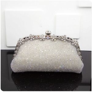 Vrouwen Avondtasje Luxe Zwart/Zilveren Bruiloft schoudertas Diamant Strass Koppelingen Purse Crystal Bling Gold Clutch Bag