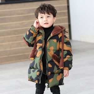 Kinderen Jongens Winter Parka Jas Jas Casual Leuke Hooded Dikke Warme Camouflage Parka Jas Jongen Bovenkleding 80-130