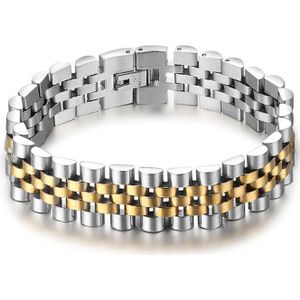 Luxe Goud Kleur Roestvrij Stalen Armband 200Mm Armband Mannen Sieraden Armbanden Bangles Voor Hem Luxe Armband