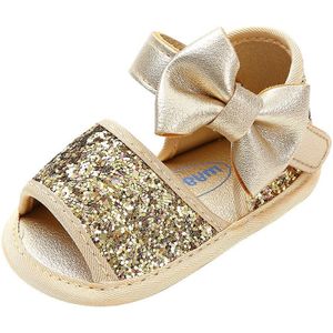 Baby Baby Schoenen Meisje Zomer Sandalen Pu Lederen Bling Shining Strik Anti-Slip Katoen Zool Pasgeboren Eerste Walker Crib schoenen