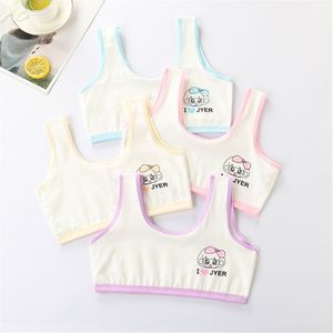 2 Stuks Zachte Katoen Kinderen Meisjes Ondergoed Kinderen Meisje Cartoon Gedrukt Vest Bra Tank Top Crop Tops Meisje 9-16Years